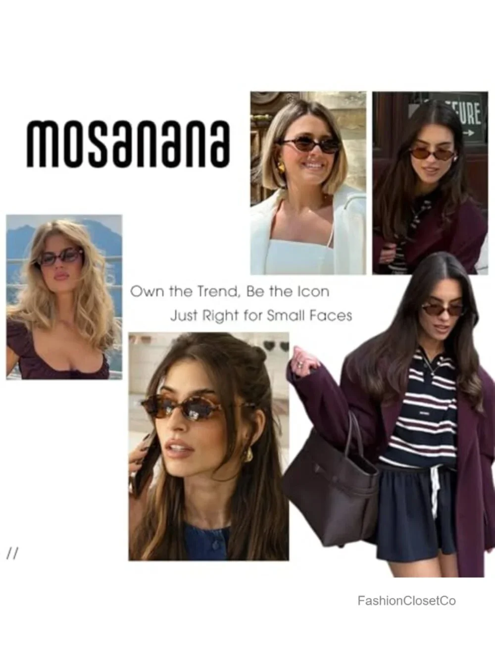 Small Oval Retro Sunglasses for Women UV400 Protection Plastic Frame